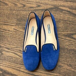 Prada Royal Blue Suede Women's Loafers